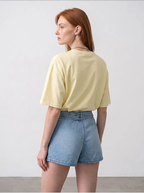 Oversized katoenen t-shirt met ronde hals dilvin - Kiabi