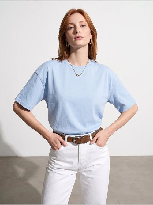 Oversized katoenen t-shirt met ronde hals dilvin - Kiabi