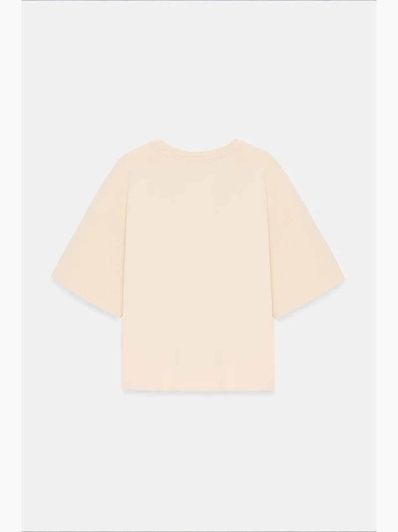 Oversized katoenen t-shirt met ronde hals dilvin Klei-beige - Kiabi
