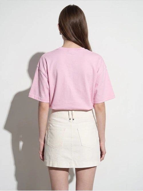 Oversized katoenen t-shirt met ronde hals dilvin - Kiabi