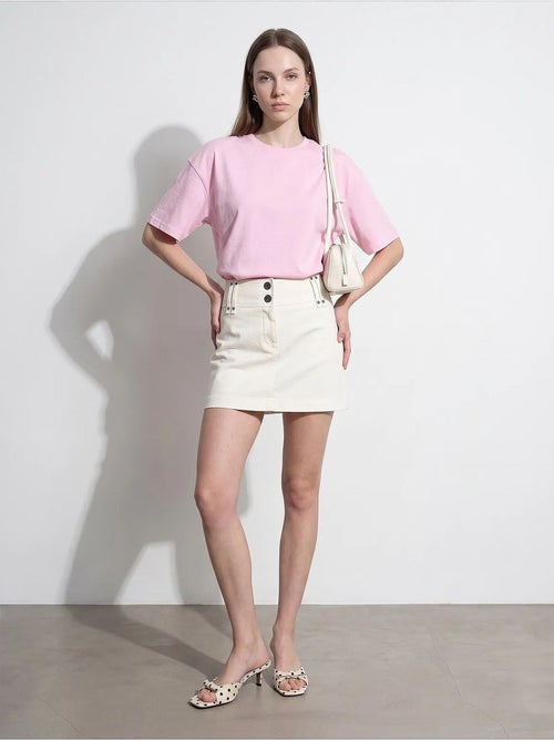 Oversized katoenen t-shirt met ronde hals dilvin - Kiabi