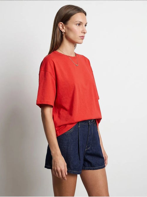 Oversized katoenen t-shirt met ronde hals dilvin - Kiabi