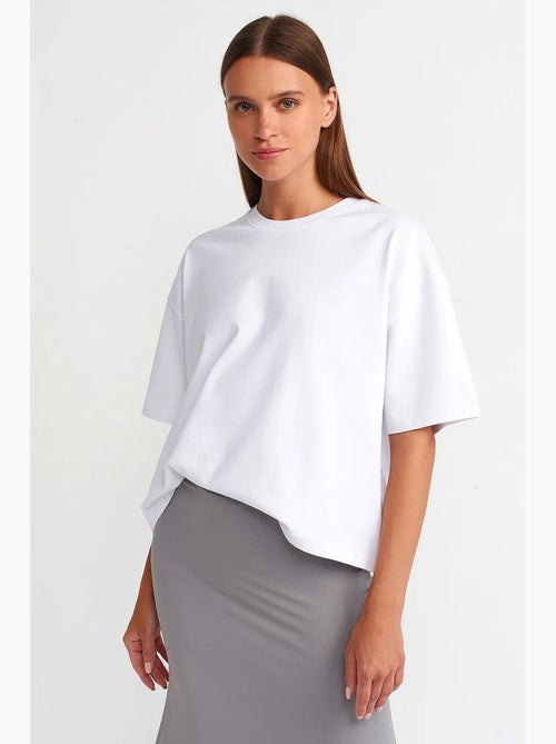 Oversized katoenen t-shirt met ronde hals dilvin - Kiabi