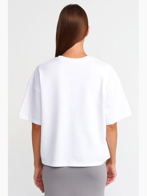 Oversized katoenen t-shirt met ronde hals dilvin - Kiabi