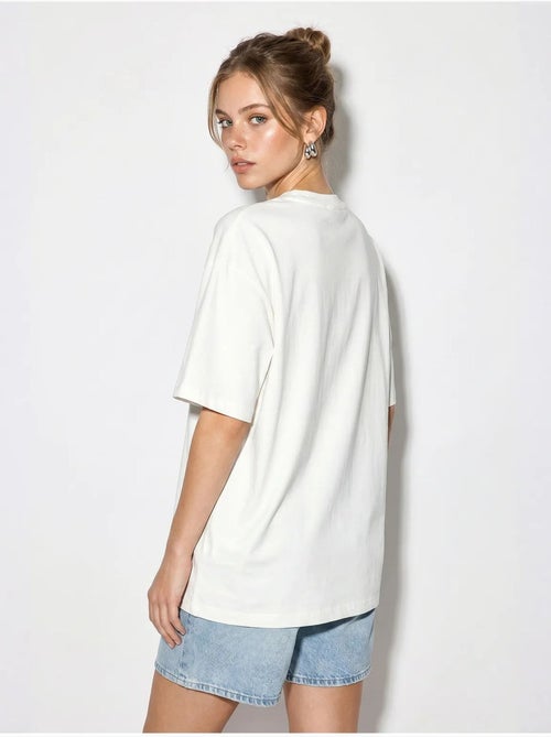 Oversized katoenen t-shirt met ster en pailletten lucci - Kiabi