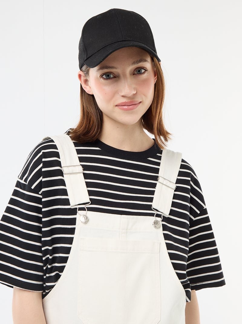 Oversized korte tuinbroek Wit - Kiabi