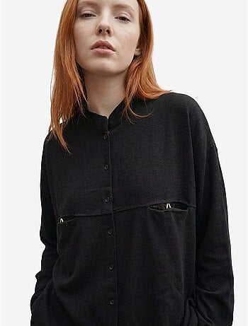Oversized lang overhemd van linnenmix met lange mouwen my fashion