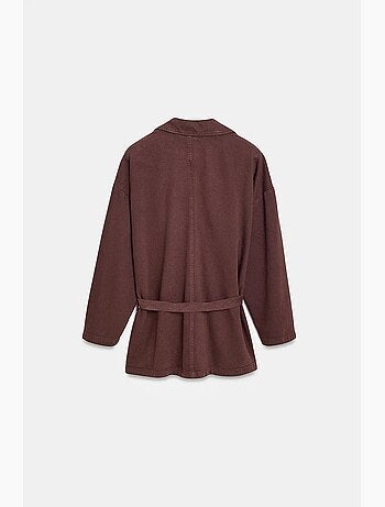 Oversized lange jas met ceintuur dilvin