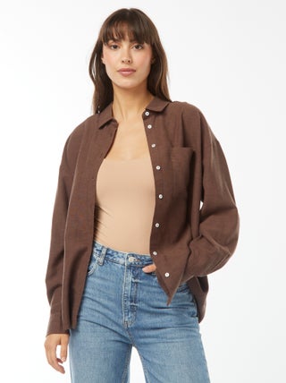 Oversized linnen blouse met strepen