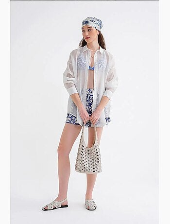 Oversized overhemd met knopen mixray