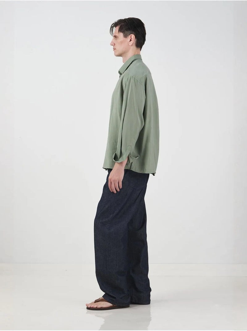 Oversized overhemd met lange mouwen en knoopsluiting giesto Muntgroen - Kiabi