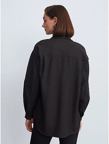Oversized overhemd met microdessin en lange mouwen dilvin