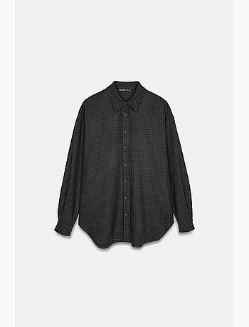 Oversized overhemd met microdessin en lange mouwen dilvin