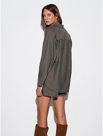 Oversized overhemd met microdessin en lange mouwen dilvin