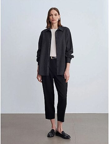 Oversized overhemd met microdessin en lange mouwen dilvin