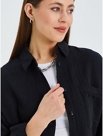Oversized overhemd met zakdetail mixray