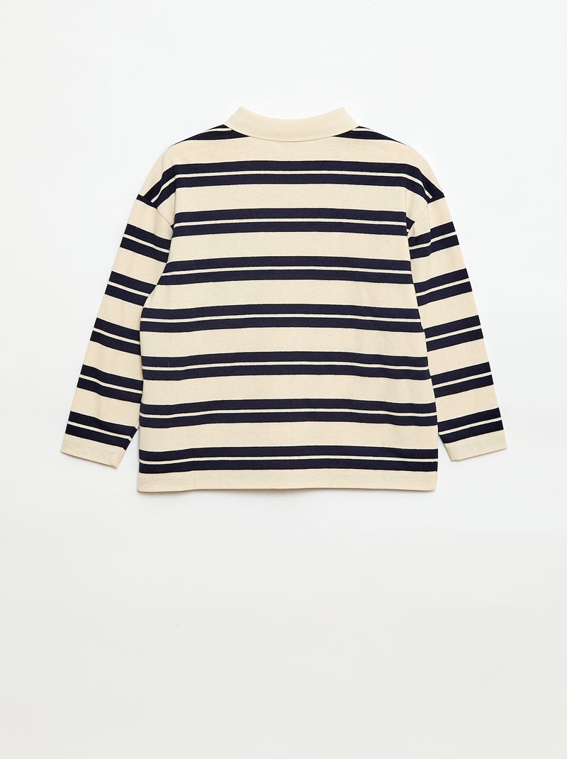 Oversized poloshirt met strepen Blauw - Kiabi