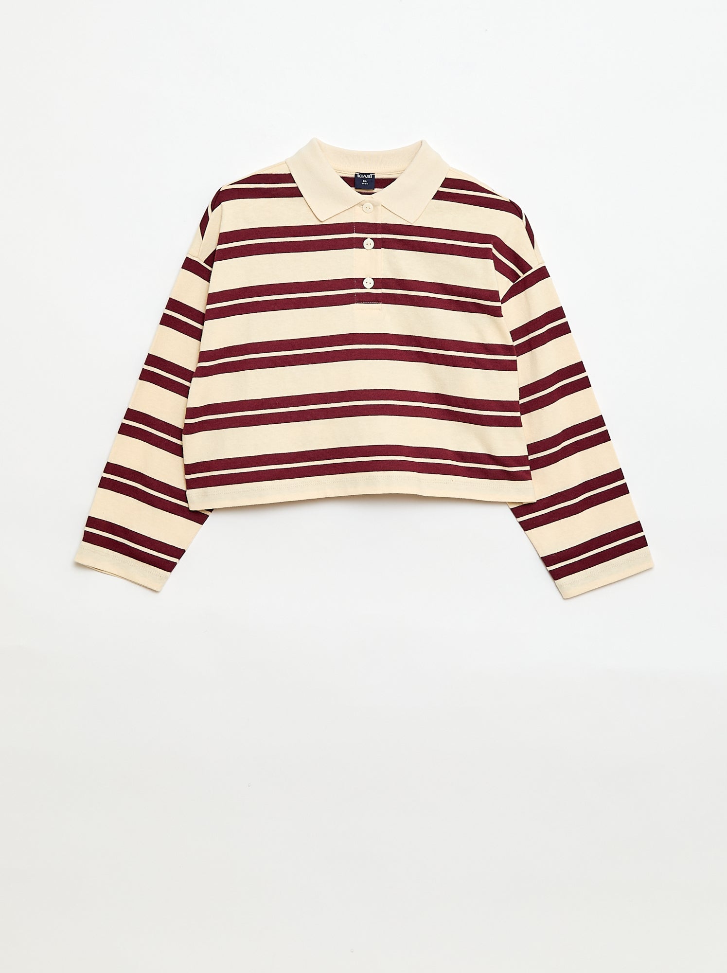 Oversized poloshirt met strepen