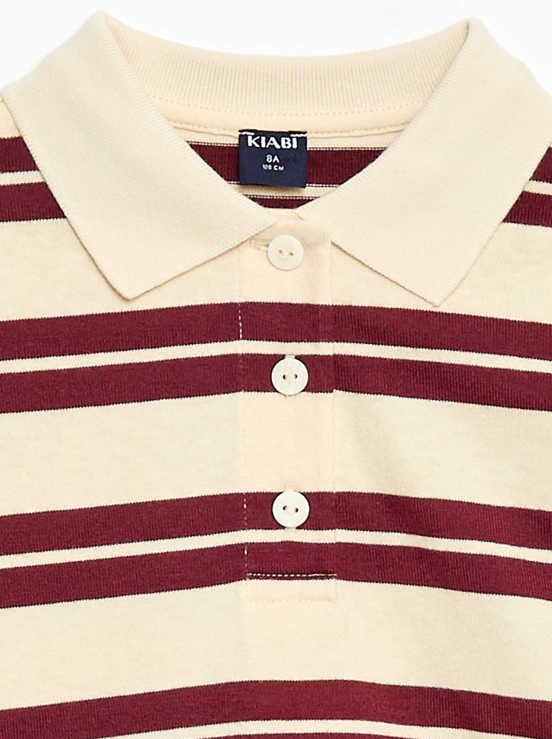 Oversized poloshirt met strepen Rood - Kiabi