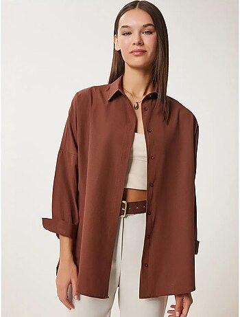 Oversized poplin overhemd met knopen en lange mouwen istanbul