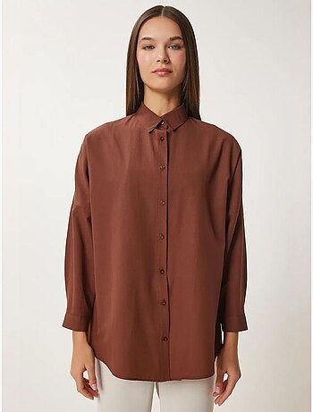 Oversized poplin overhemd met knopen en lange mouwen istanbul