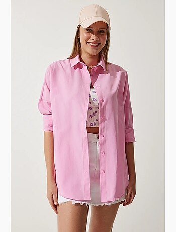 Oversized poplin overhemd met knopen en lange mouwen istanbul
