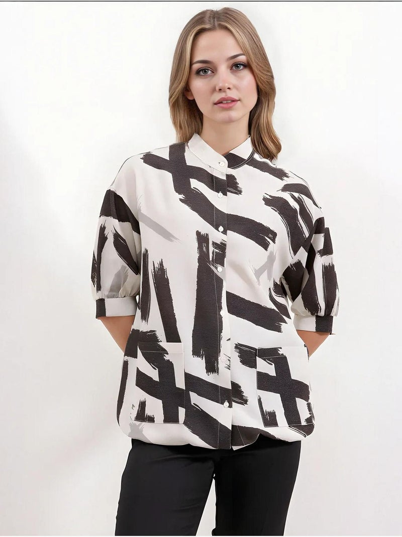 Oversized shirt met patroon bdart Zwart - Kiabi
