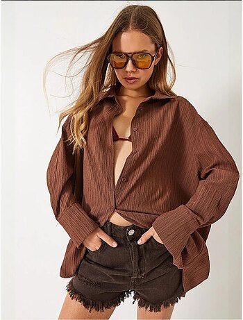 Oversized shirt met textuur lucci