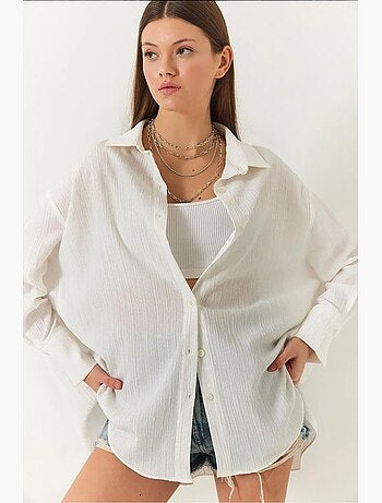 Oversized shirt met textuur lucci