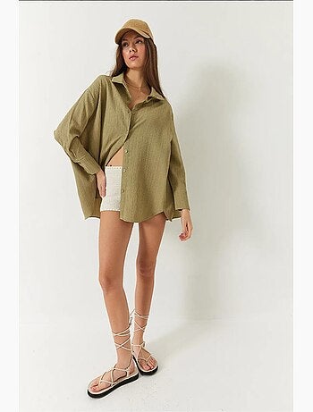 Oversized shirt met textuur lucci