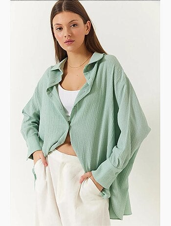 Oversized shirt met textuur lucci
