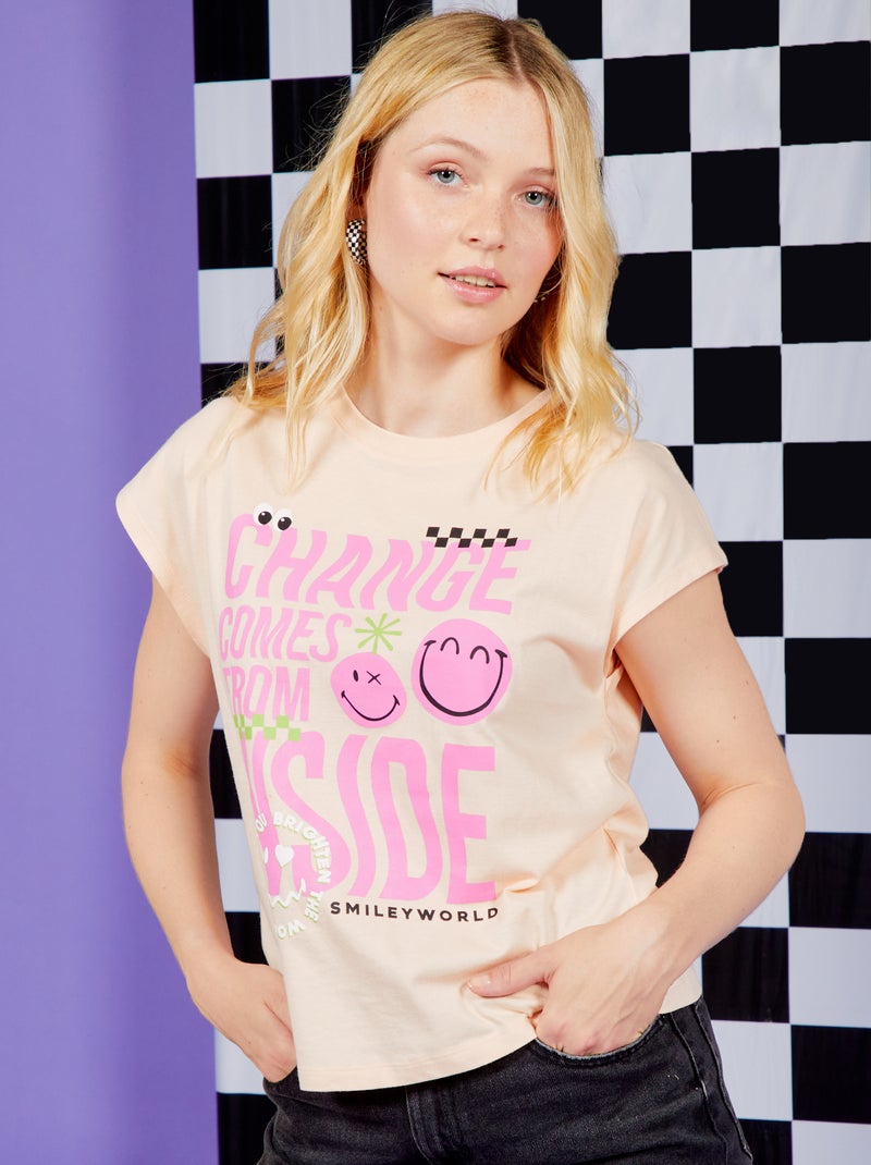 Oversized singlet 'Smiley World' BIEGE - Kiabi