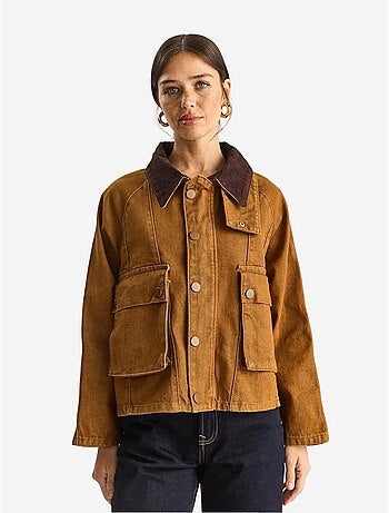 Oversized spijkerjack met knoopsluiting en zakken lucci