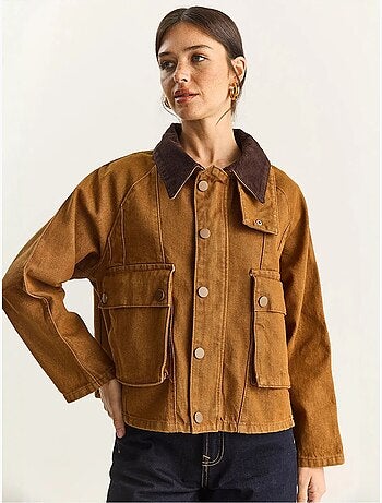 Oversized spijkerjack met knoopsluiting en zakken lucci