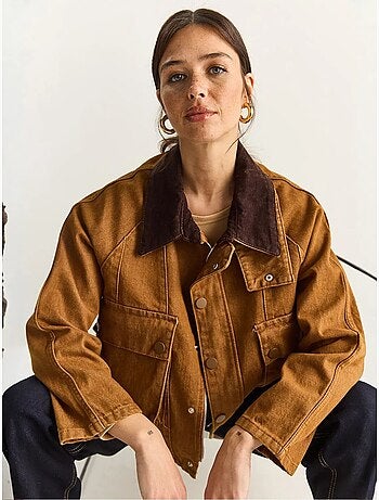 Oversized spijkerjack met knoopsluiting en zakken lucci