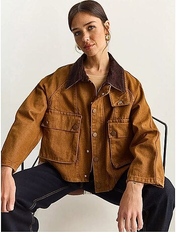 Oversized spijkerjack met knoopsluiting en zakken lucci