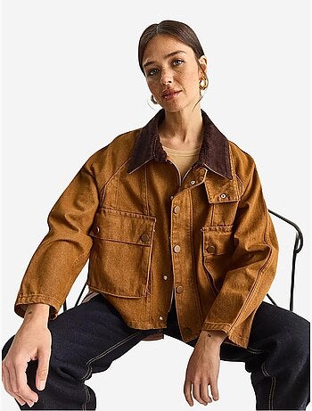Oversized spijkerjack met knoopsluiting en zakken lucci