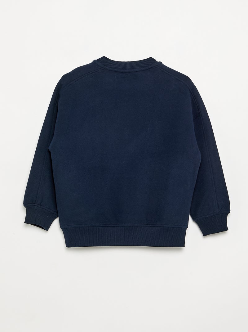 Oversized sweater met print Blauw - Kiabi