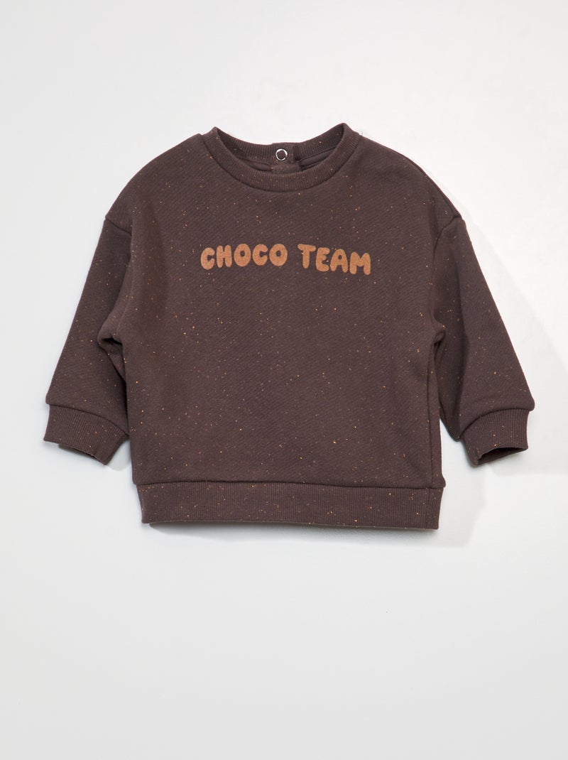 Oversized sweater van lichte joggingstof BRUIN - Kiabi