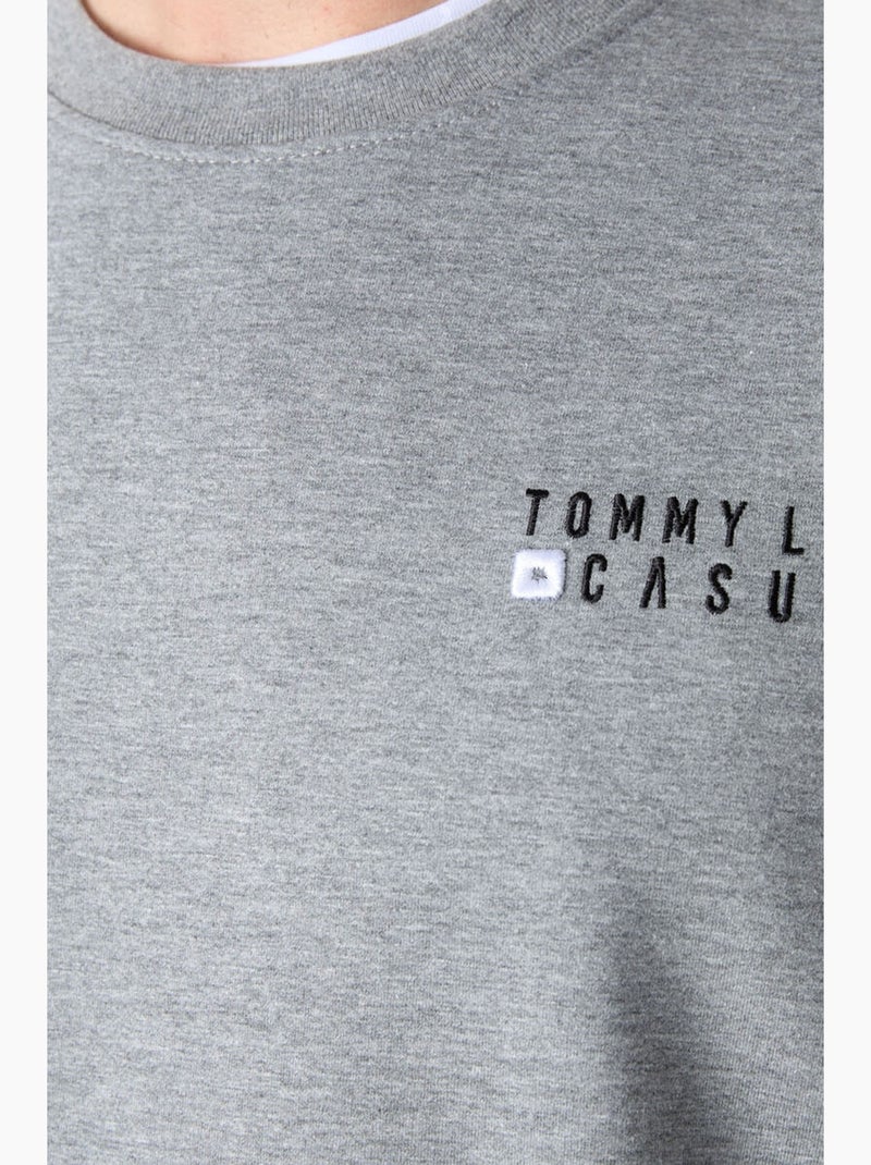 Oversized sweatshirt- en broekset met ronde hals tommy Lichtgrijs - Kiabi