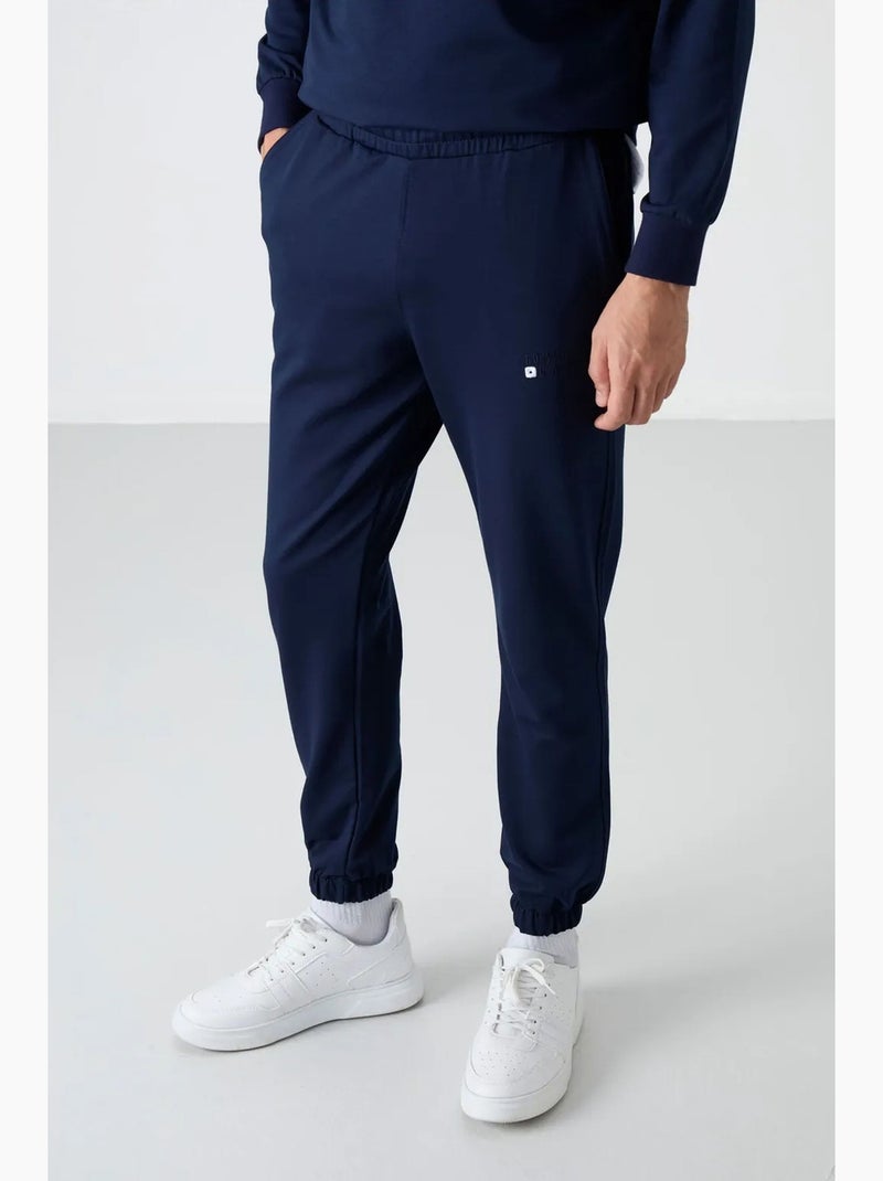Oversized sweatshirt- en broekset met ronde hals tommy Marineblauw - Kiabi