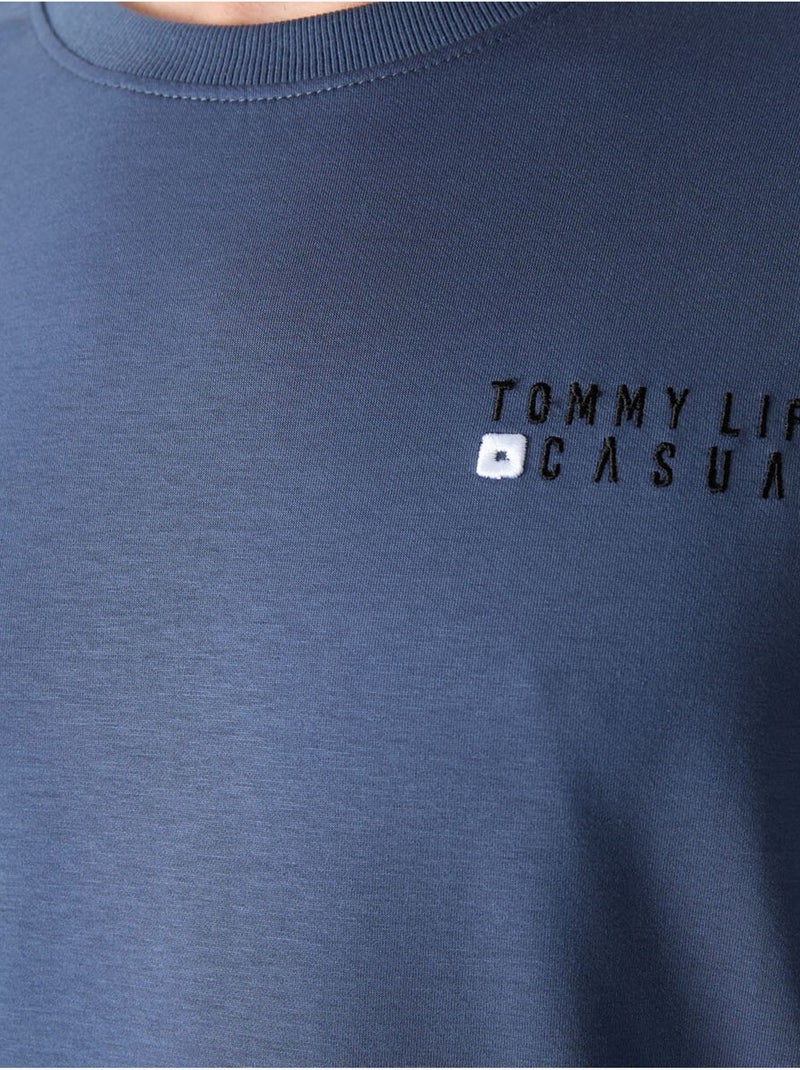 Oversized sweatshirt- en broekset met ronde hals tommy Saffierblauw - Kiabi