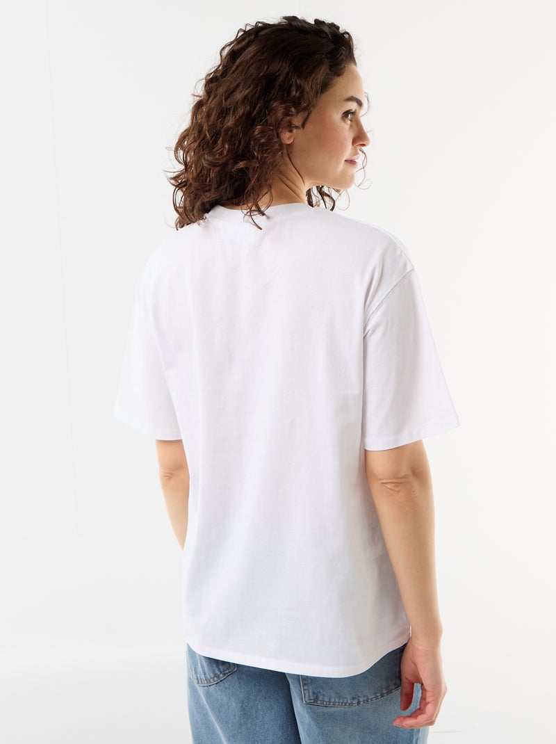 Oversized T-shirt Billie Ellish met korte mouwen Wit - Kiabi