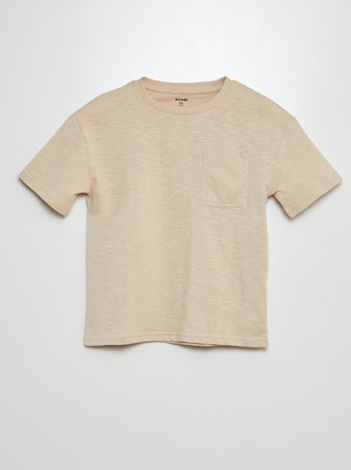 Oversized T-shirt effen T-shirt met zakje - Kiabi