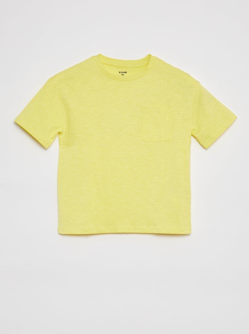 Oversized T-shirt effen T-shirt met zakje - Kiabi