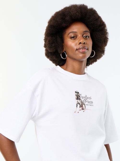 Oversized T-shirt met dalmatiërprint - Kiabi