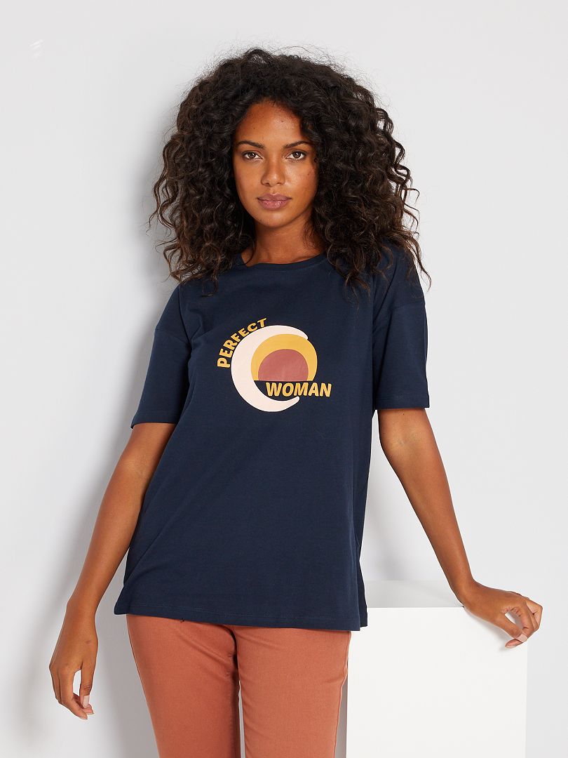 Oversized T-shirt met een BLAUW - Kiabi