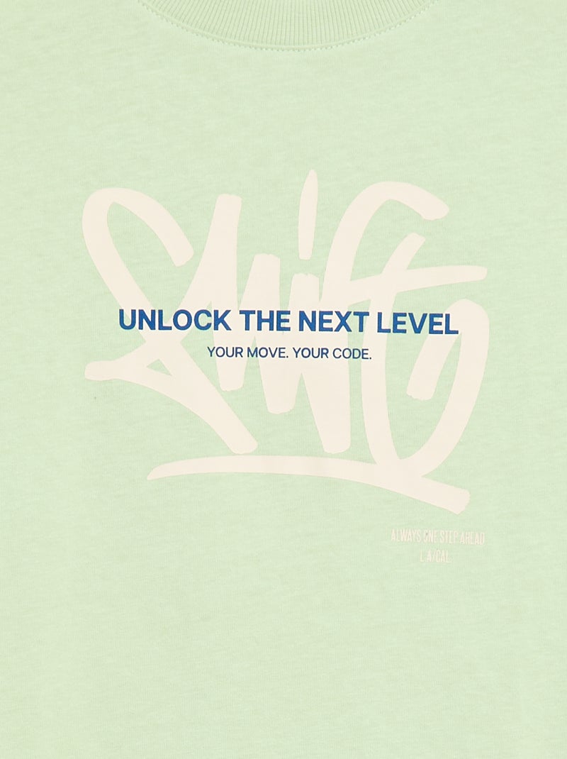 Oversized T-shirt met fantasieprint Groen - Kiabi