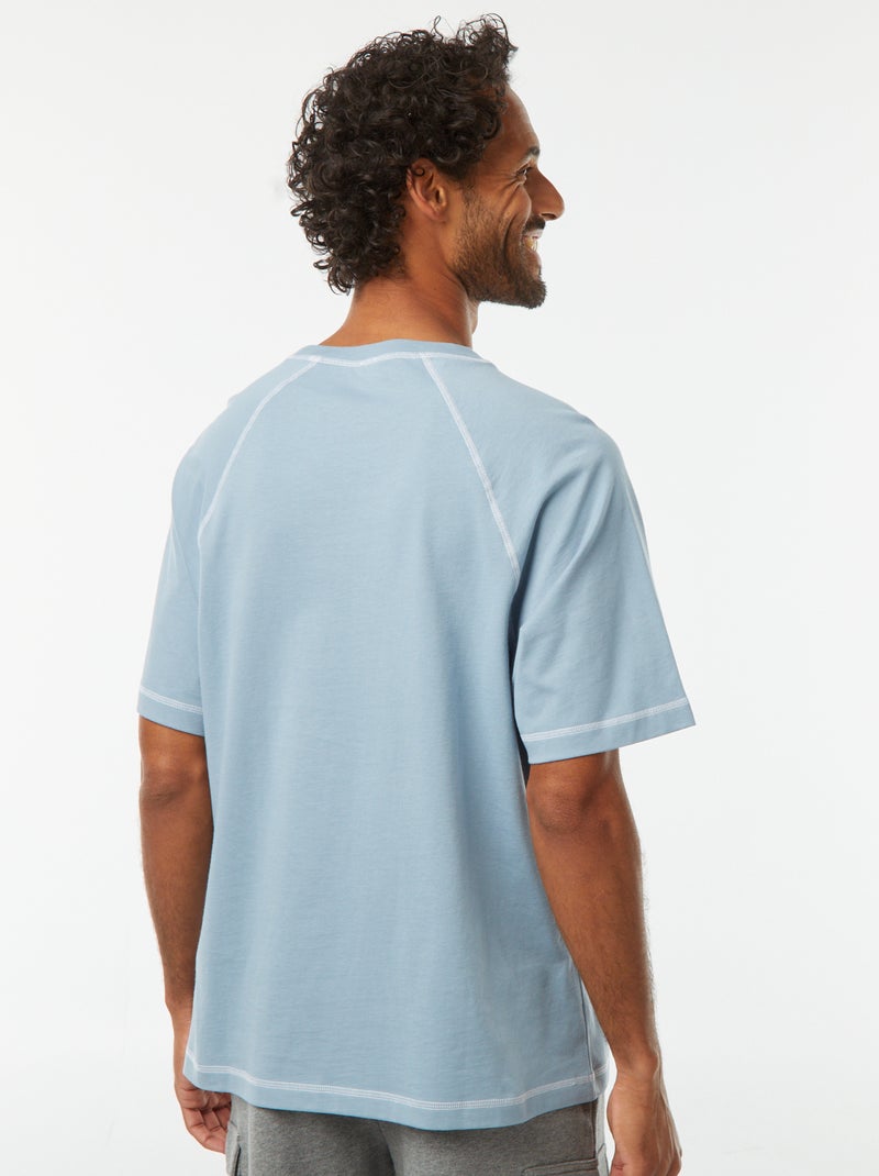 Oversized T-shirt met korte mouwen Blauw - Kiabi