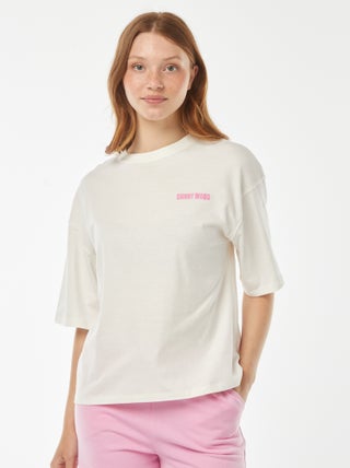 Oversized T-shirt met korte mouwen en schelpenprint